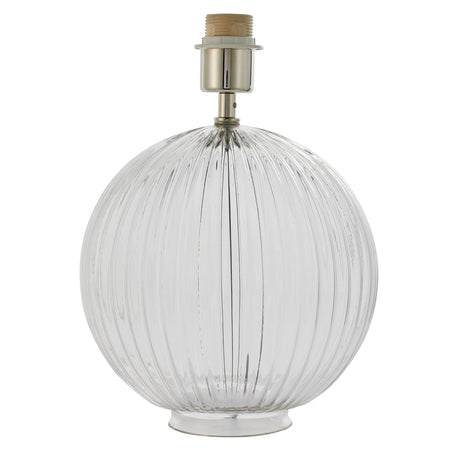 Lacona Gemma 1Lt Indoor Table Lamp In Clear Ribbed Glass & Satin Nickel Plate Finish - Lacona Home 