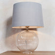 Lacona Gemma 1Lt Indoor Table Lamp In Clear Ribbed Glass & Satin Nickel Plate Finish - Lacona Home 