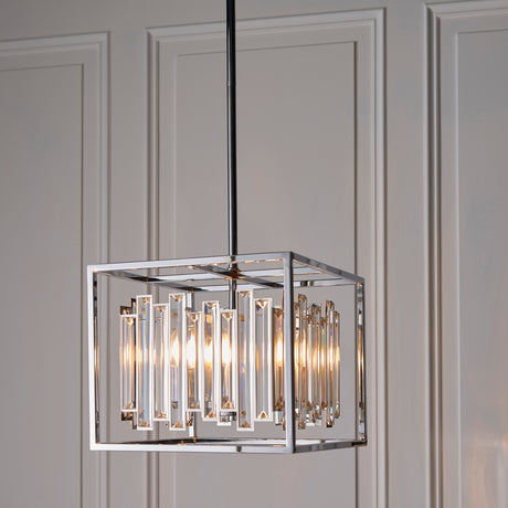 Lacona Arcadia 4Lt Indoor Pendant Light In Clear Crystal & Chrome Plate Finish - Lacona Home 