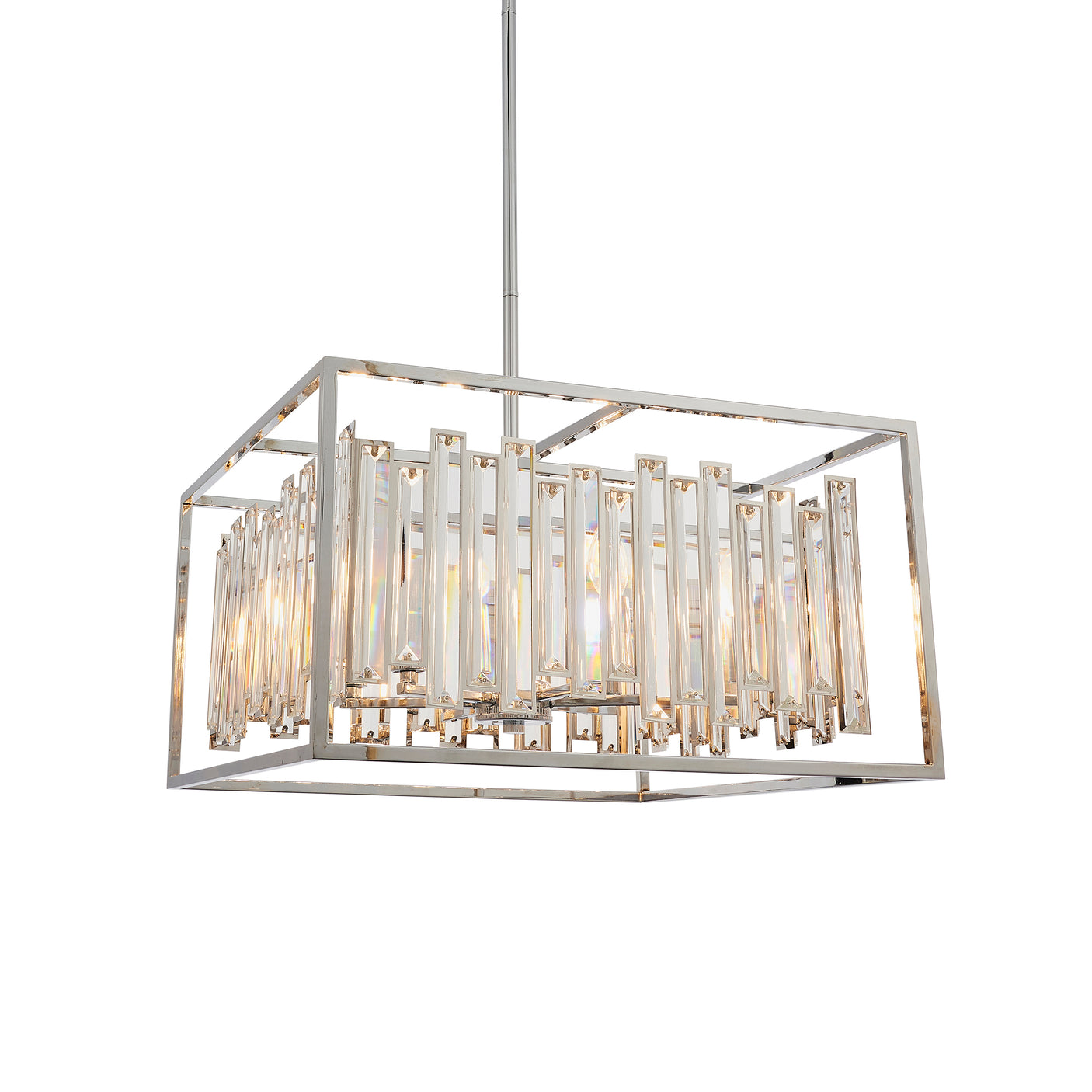 Lacona Arcadia 6Lt Indoor Pendant Light In Clear Crystal & Chrome Plate Finish - Lacona Home 