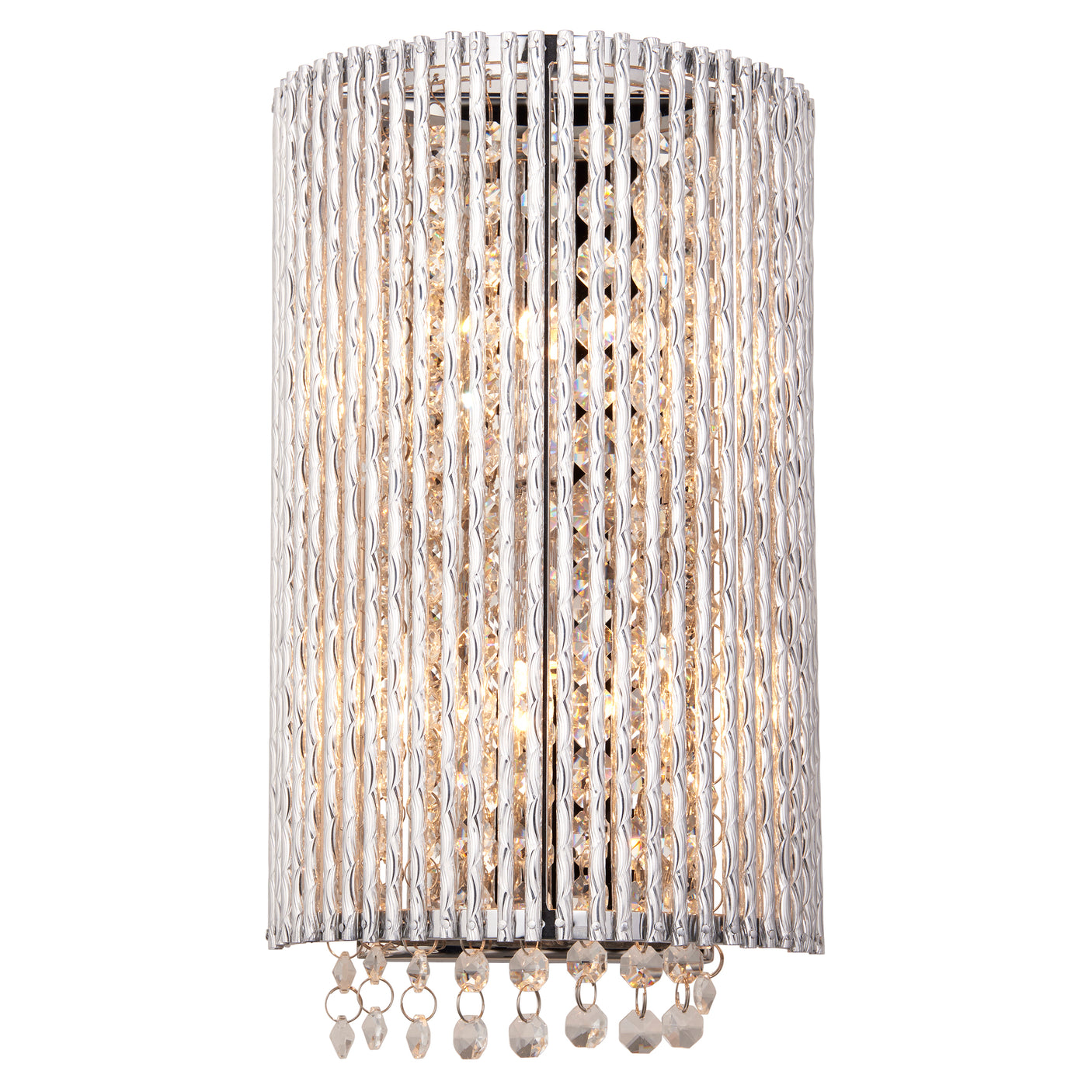 Lacona Galatea 2Lt Indoor Wall Light In Chrome Plate & Clear Crystal Finish - Lacona Home 