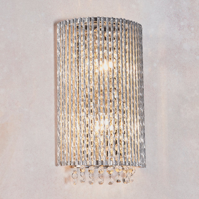 Lacona Galatea 2Lt Indoor Wall Light In Chrome Plate & Clear Crystal Finish - Lacona Home 