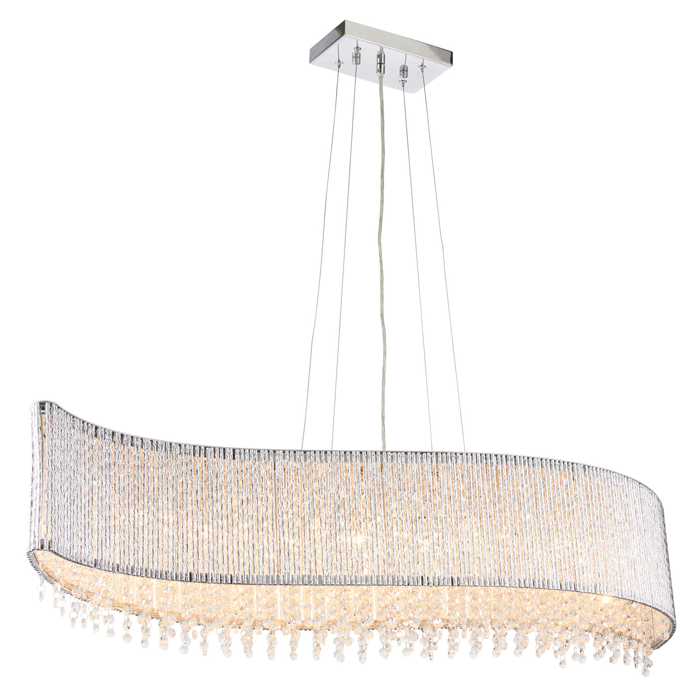 Lacona Galatea 8Lt Indoor Pendant Light In Chrome Plate & Clear Crystal Finish - Lacona Home 