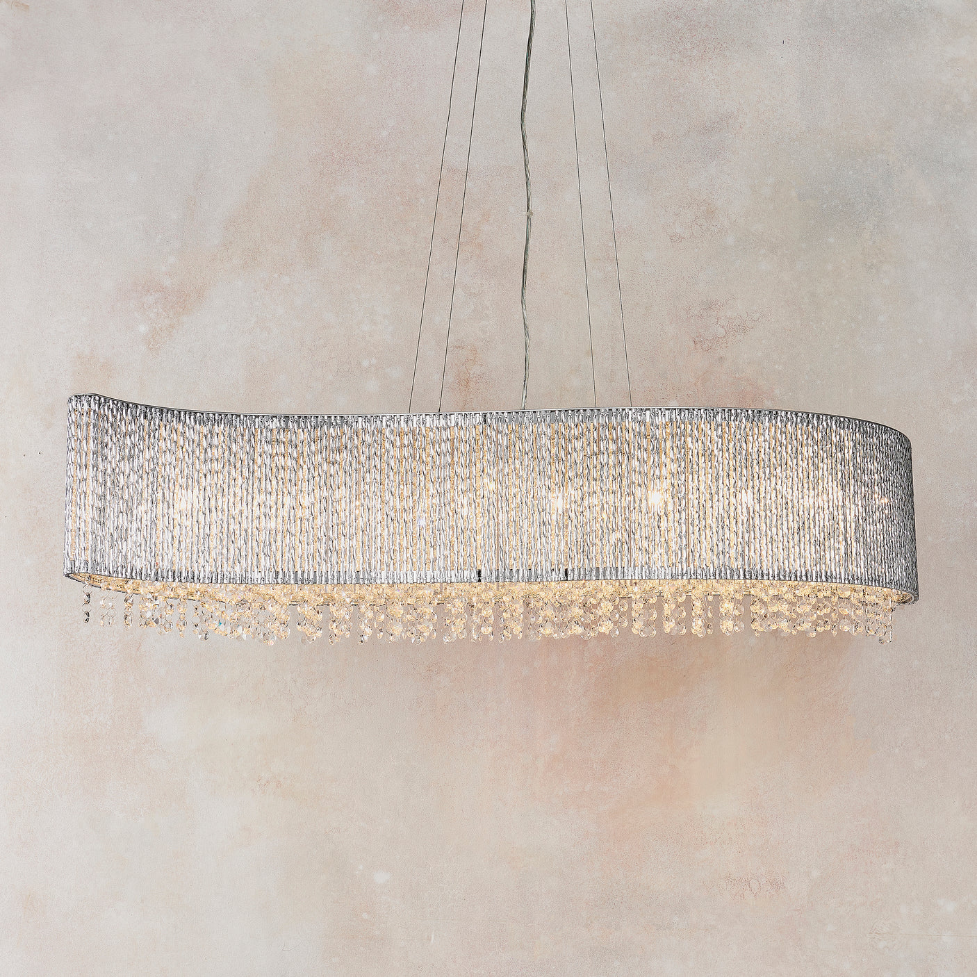 Lacona Galatea 8Lt Indoor Pendant Light In Chrome Plate & Clear Crystal Finish - Lacona Home 