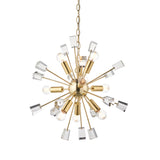 Lacona Mosaic 9Lt Indoor Pendant Light In Satin Brass Plate & Clear Crystal Finish - Lacona Home 