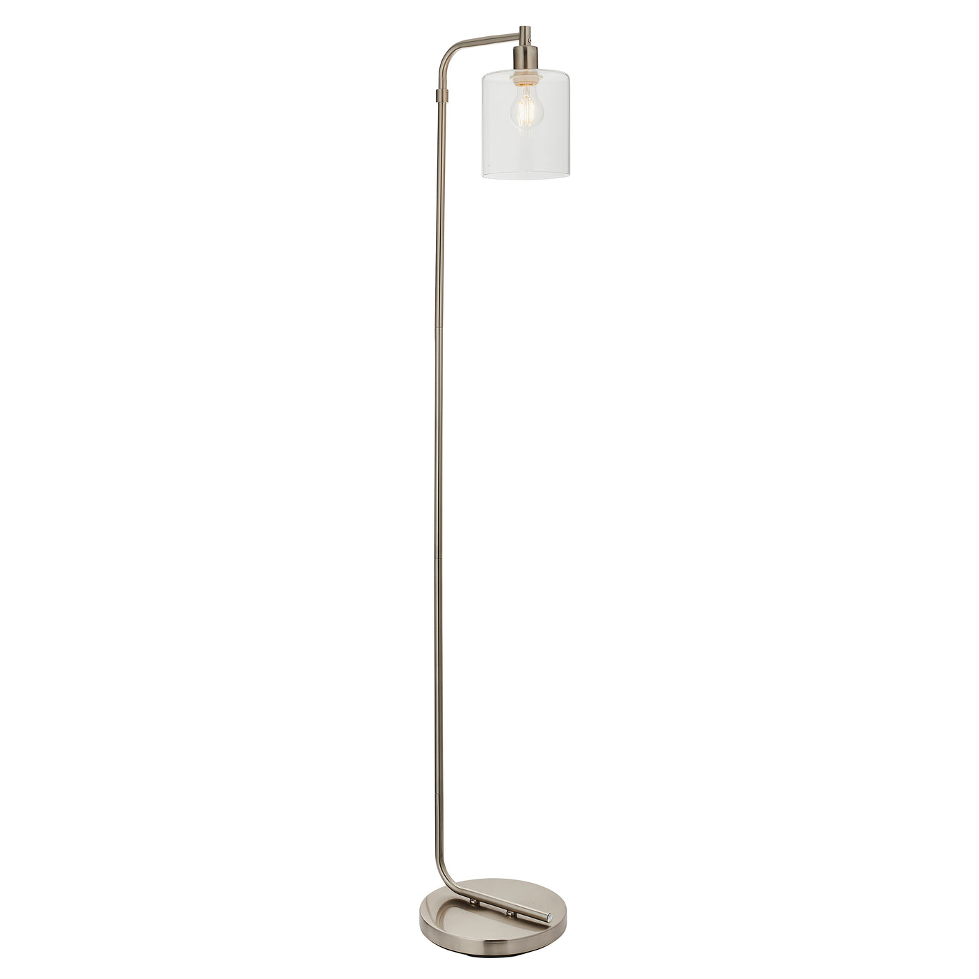 Lacona Castilla 1Lt Indoor Floor Lamp In Brushed Nickel Plate & Clear Glass Finish - Lacona Home 