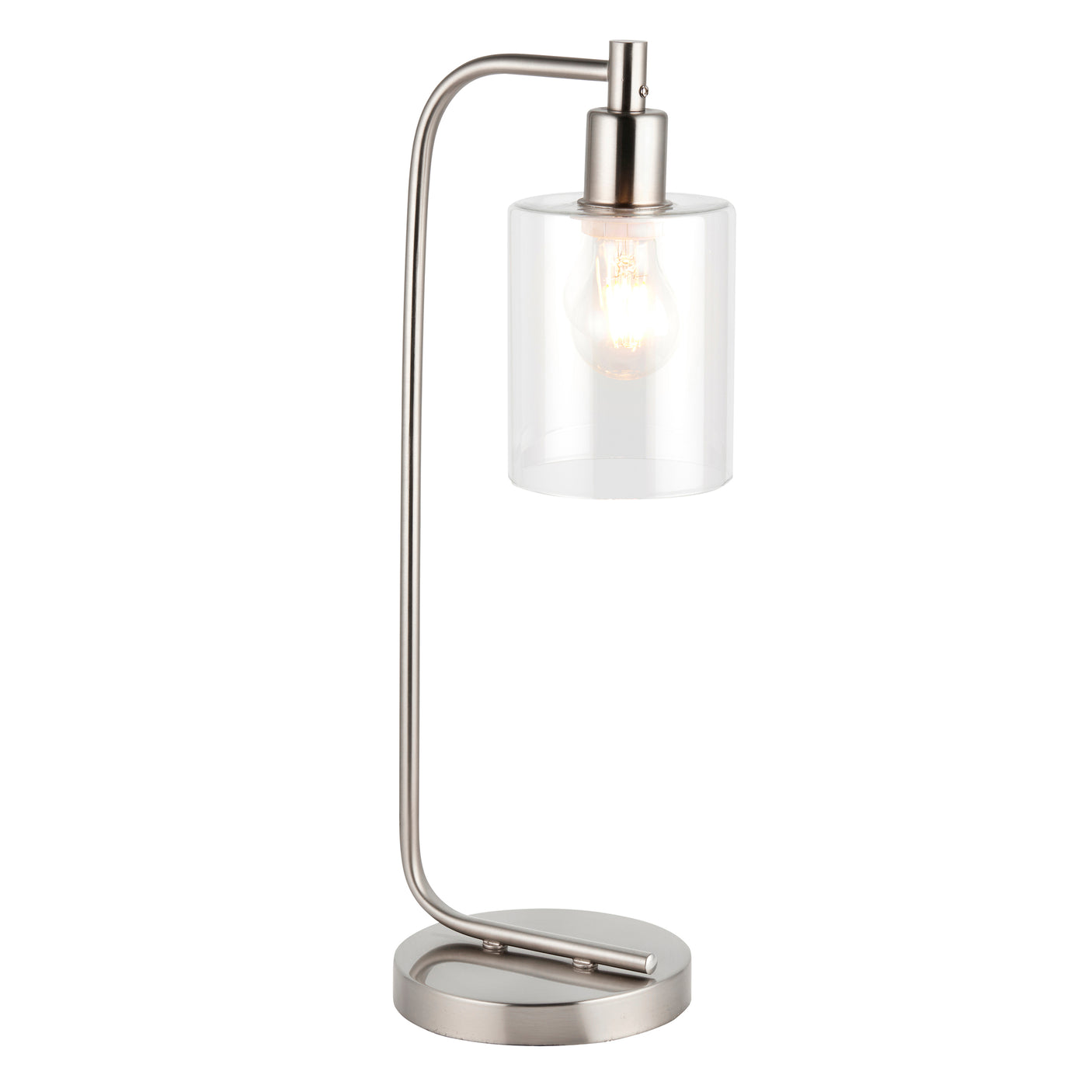 Lacona Castilla 1Lt Indoor Table Lamp In Brushed Nickel Plate & Clear Glass Finish - Lacona Home 