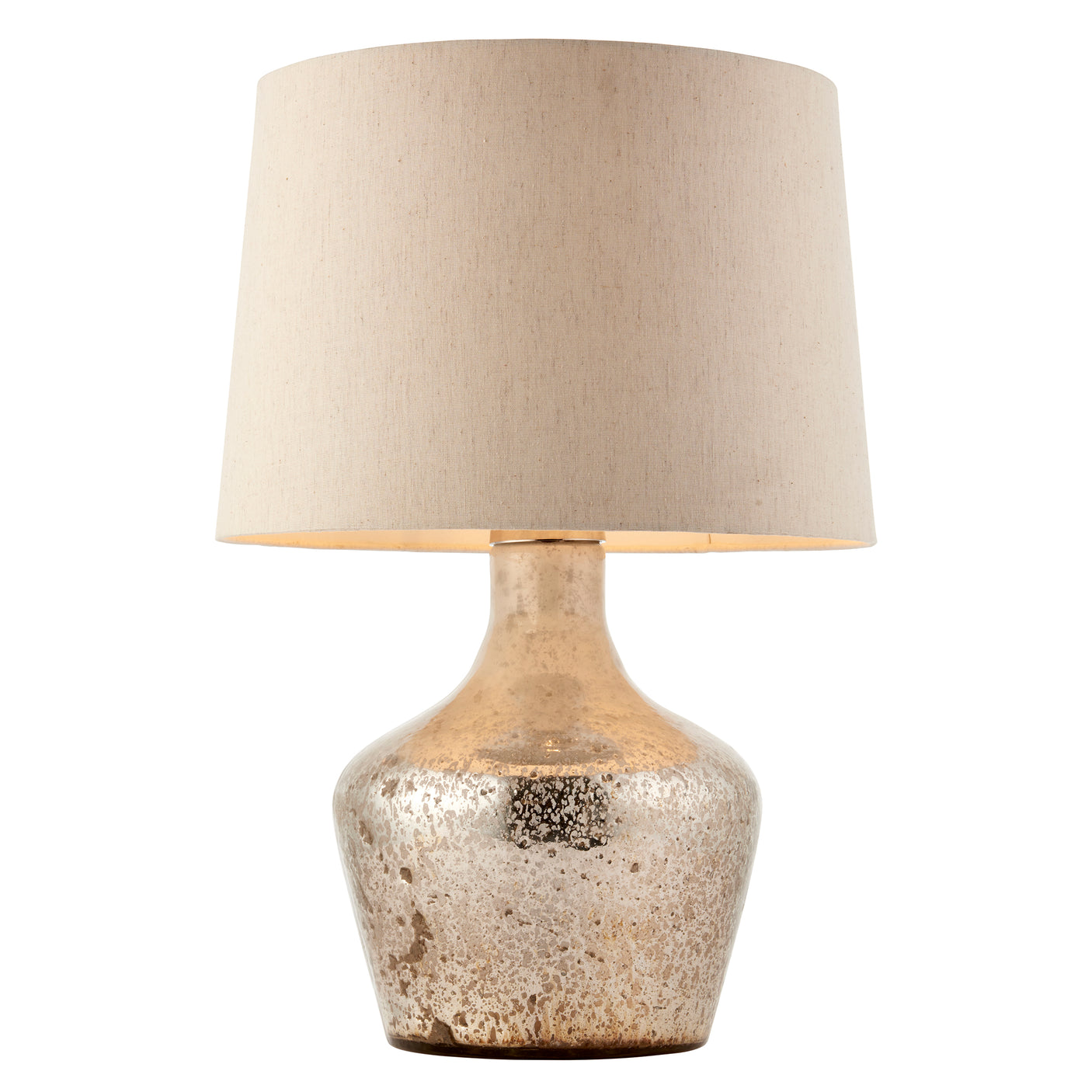 Lacona Empyrean 1Lt Indoor Table Lamp In Pearl Ombre Foil & Vintage White Linen Finish - Lacona Home 