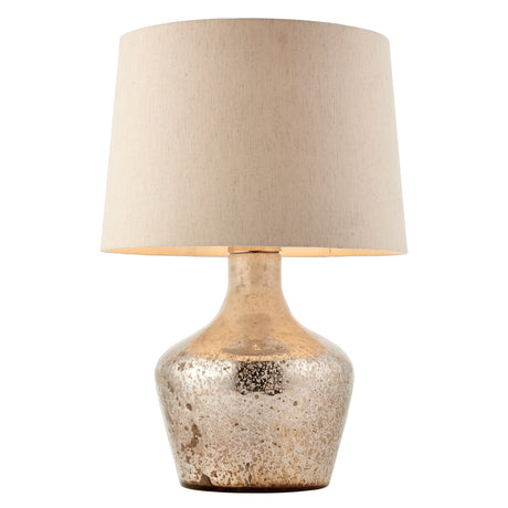 Lacona Empyrean 1Lt Indoor Table Lamp In Pearl Ombre Foil & Vintage White Linen Finish - Lacona Home 