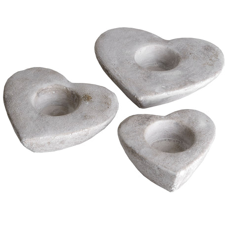 Set of Three Heart Tea Light Holders - Lacona Home 