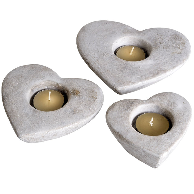 Set of Three Heart Tea Light Holders - Lacona Home 