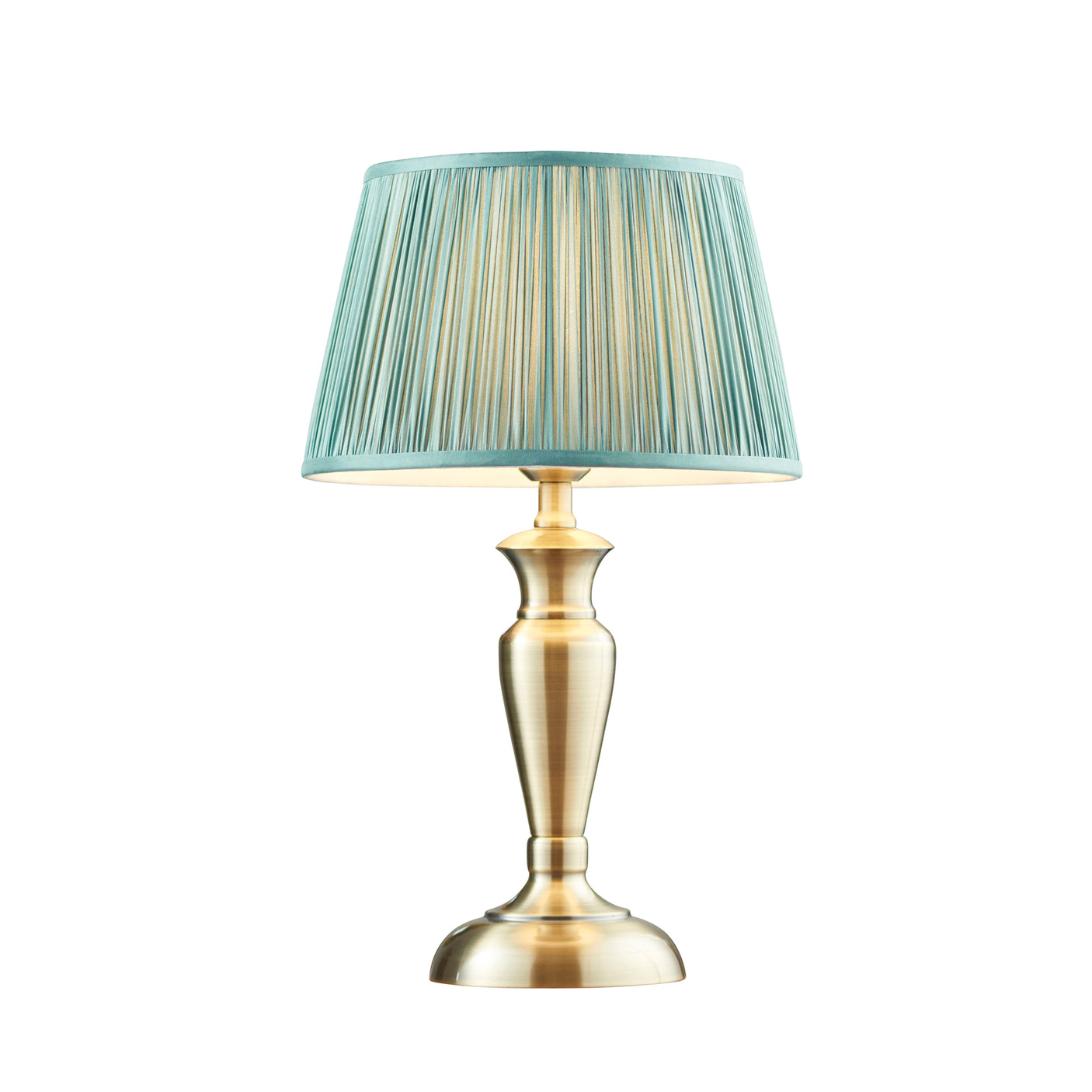 Lacona Nordic Bloom 1Lt Indoor Table Lamp In Antique Brass Plate & Fir Silk Finish - Lacona Home 