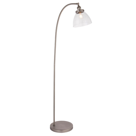 Lacona Hanley 1Lt Indoor Floor Lamp In Brushed Silver Paint & Clear Glass Finish - Lacona Home 