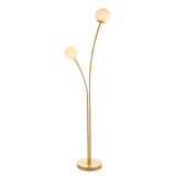 Lacona Floret 2Lt Indoor Floor Lamp In Satin Brass Plate & Opal Glass Finish - Lacona Home 