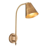 Lacona Rhodia 1Lt Indoor Wall Light In Antique Solid Brass Finish - Lacona Home 