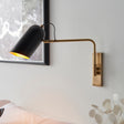 Lacona Novalight 1Lt Indoor Wall Light In Antique Solid Brass & Matt Black Finish - Lacona Home 