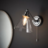 Lacona Flux 1Lt Bathroom Wall Light In Chrome Plate & Clear Glass Finish - Lacona Home 