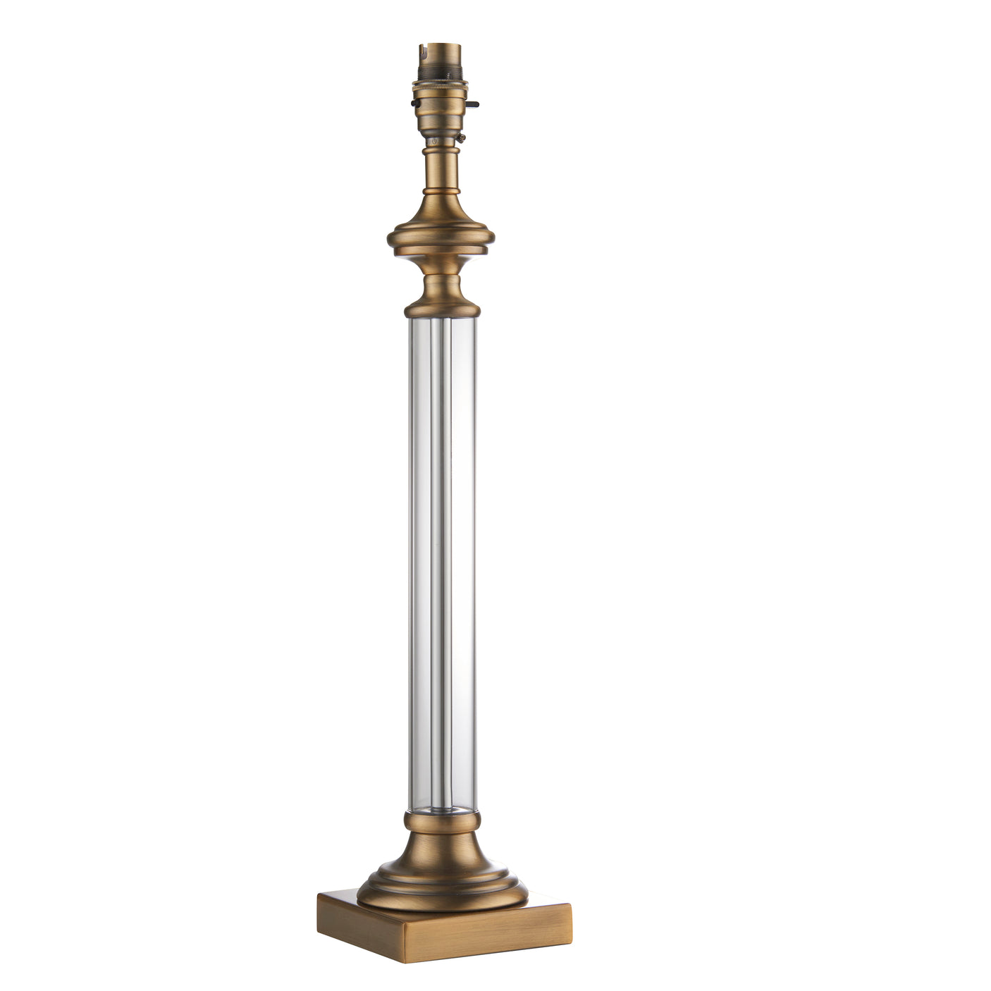 Lacona Stonecircle 1Lt Indoor Table Lamp In Antique Brass Plate & Clear Glass Finish - Lacona Home 