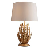 Lacona Delphi 1Lt Indoor Table Lamp In Gold Leaf & Ivory Cotton Fabric Finish - Lacona Home 