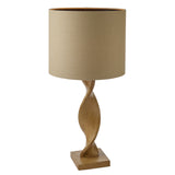 Lacona Asteria 1Lt Indoor Table Lamp In Oak Effect Resin & Natural Linen Finish - Lacona Home 