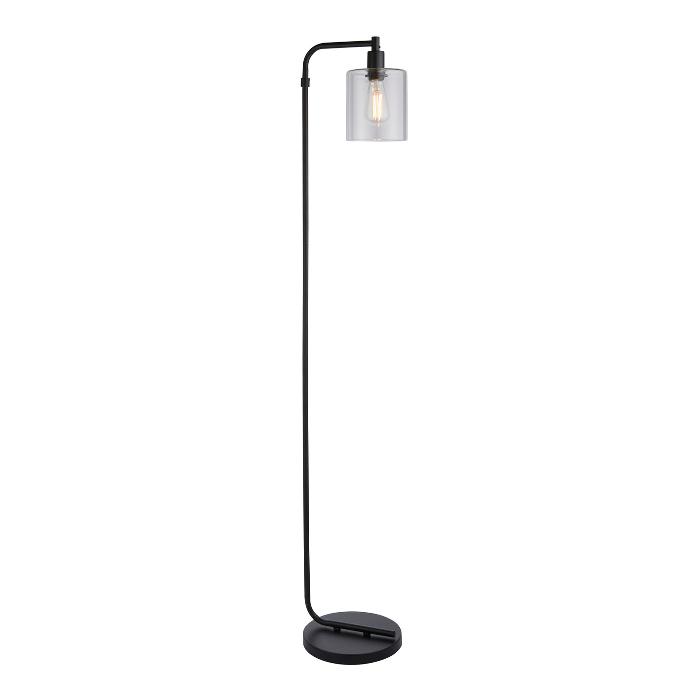 Lacona Castilla 1Lt Indoor Floor Lamp In Matt Black & Clear Glass Finish - Lacona Home 