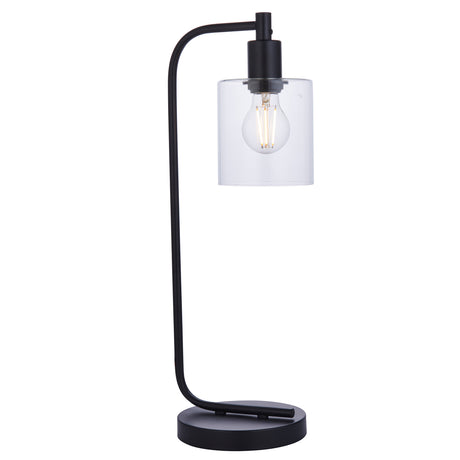 Lacona Castilla 1Lt Indoor Table Lamp In Matt Black & Clear Glass Finish - Lacona Home 