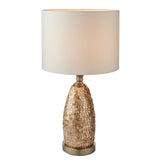 Lacona Ashley 1Lt Indoor Table Lamp In Capiz Detail, Antique Brass Plate & Ivory Fabric Finish - Lacona Home 