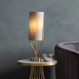 Lacona Fjord 1Lt Indoor Table Lamp In Satin Brass Plate & Natural Linen Mix Fabric Finish - Lacona Home 