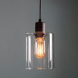 Lacona Castilla 1Lt Indoor Pendant Light In Matt Black & Clear Glass Finish - Lacona Home 