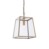 Lacona Haven 1Lt Indoor Pendant Light In Matt Antique Brass Plate & Clear Glass Finish - Lacona Home 