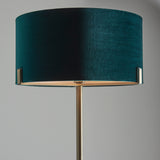 Meadowlark 1Lt Indoor Floor Lamp In Matt Antique Brass Plate & Green Velvet Finish