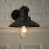 Lacona Herdwick 1Lt Outdoor Wall Light In Matt Black & Clear Glass Finish - Lacona Home 