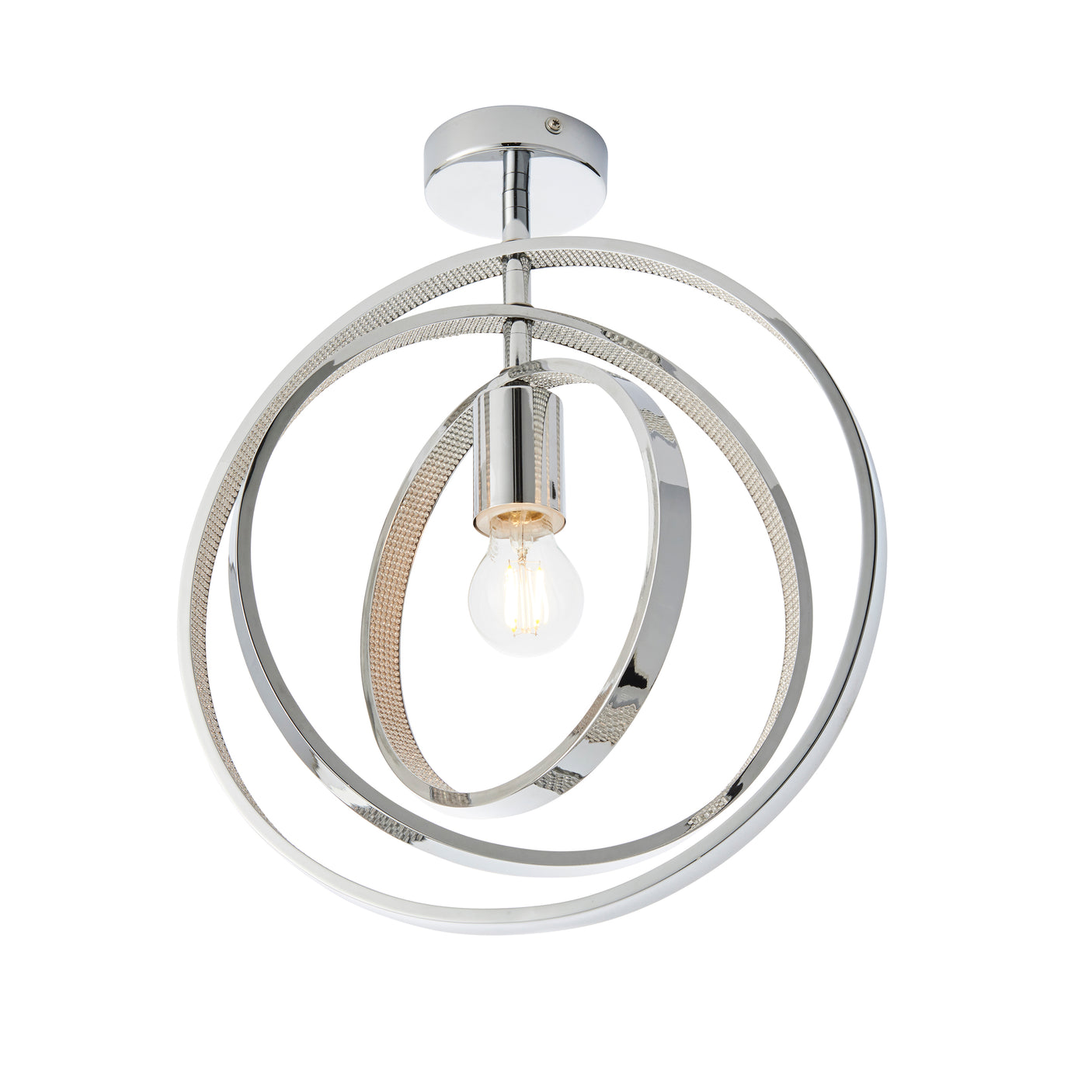 Lacona Miraggio 1Lt Bathroom Semi Flush Light In Chrome Plate & Clear Faceted Acrylic Finish - Lacona Home 