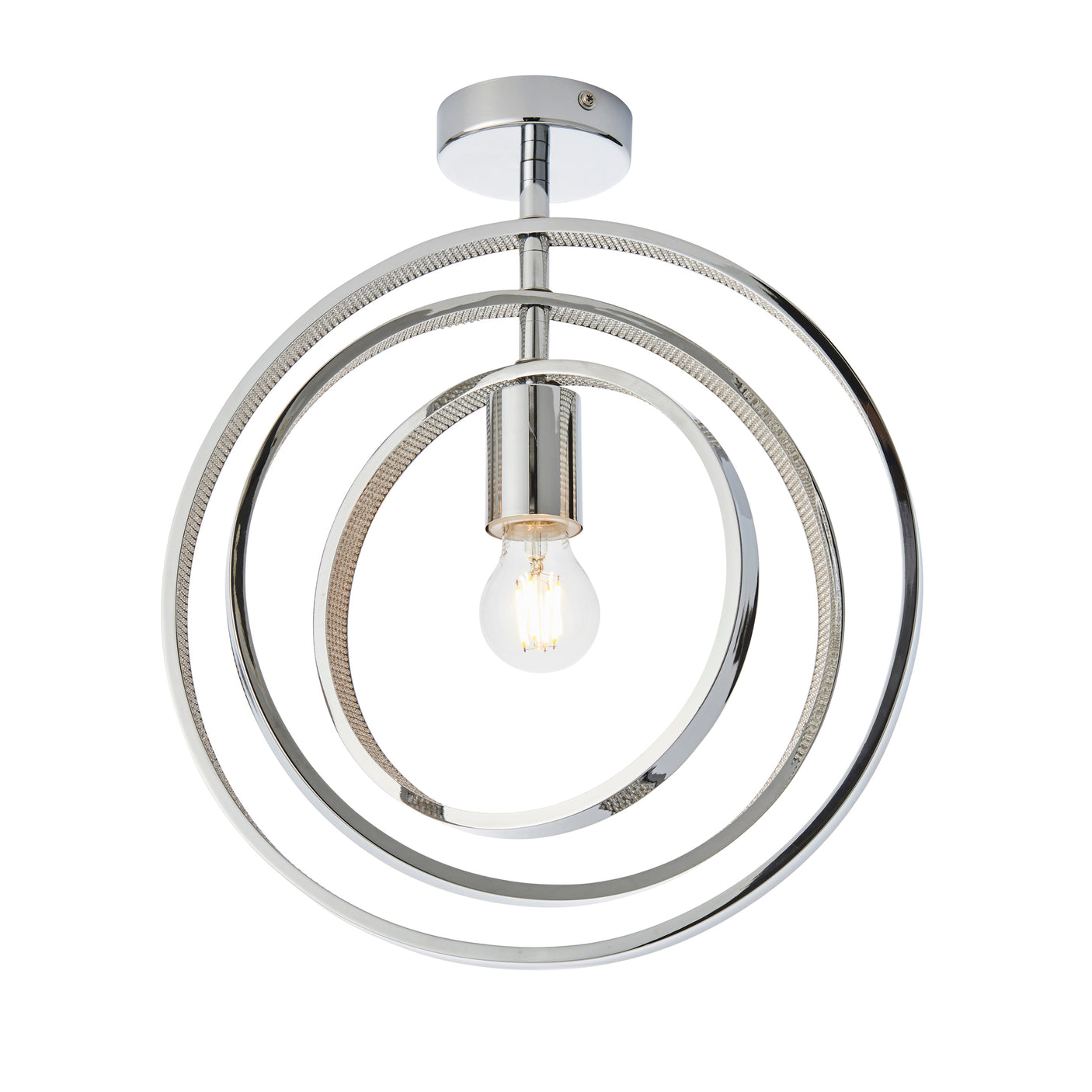 Lacona Miraggio 1Lt Bathroom Semi Flush Light In Chrome Plate & Clear Faceted Acrylic Finish - Lacona Home 