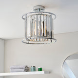 Lacona Hamelin Ilt Bathroom Semi Flush Light In Chrome Plate & Clear Crystal Glass Finish - Lacona Home 