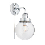 Lacona Chiswick 1Lt Bathroom Wall Light In Chrome Plate & Clear Glass Finish - Lacona Home 