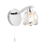 Lacona Rhapsody 1Lt Bathroom Wall Light In Chrome Plate & Clear Crystal Glass Finish - Lacona Home 