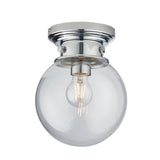 Lacona Chiswick 1Lt Bathroom Flush Light In Chrome Plate & Clear Glass Finish - Lacona Home 