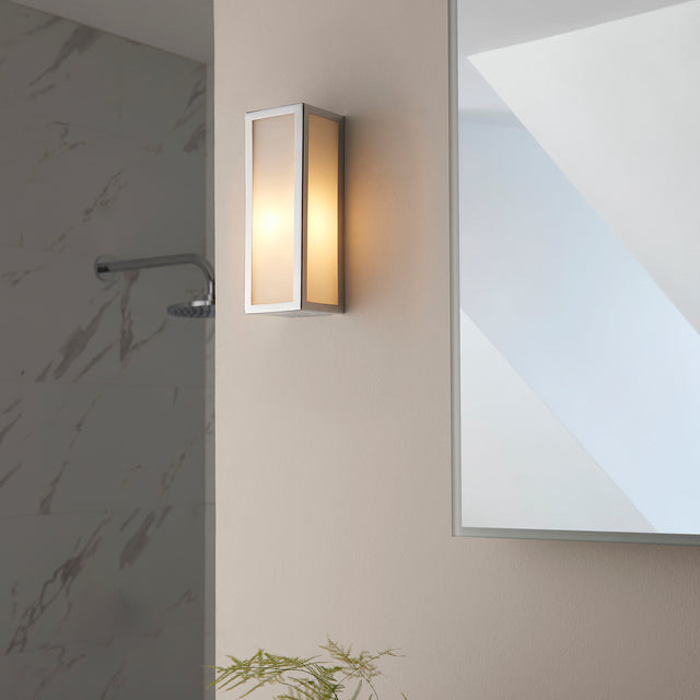 Lacona Newbury 1Lt Bathroom Wall Light In Chrome Plate & Frosted Glass Finish - Lacona Home 