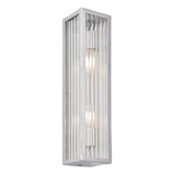 Lacona Newbury 2Lt Bathroom Wall Light In Chrome Plate & Clear Ribbed Glass Finish - Lacona Home 