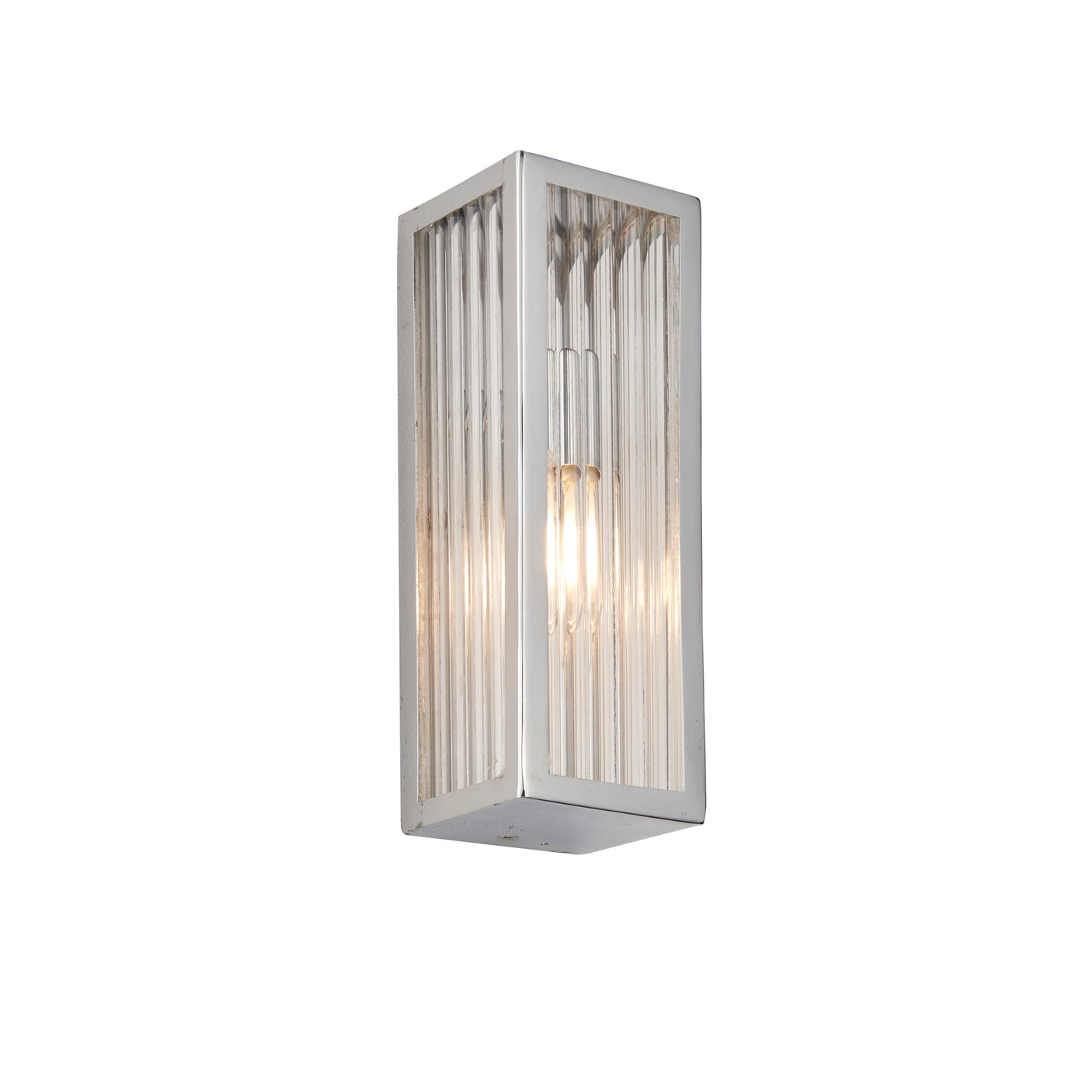 Lacona Newbury 1Lt Bathroom Wall Light In Chrome Plate & Clear Ribbed Glass Finish - Lacona Home 