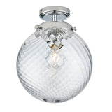 Lacona Millstone 1Lt Bathroom Flush Light In Chrome Plate & Clear Spiral Glass Finish - Lacona Home 