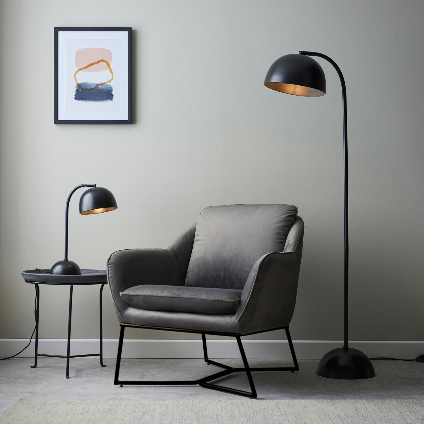 Lacona Bradbury 1Lt Indoor Floor Lamp In Matt Black Paint Finish - Lacona Home 