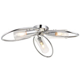 Lacona Amaranth 3Lt Indoor Semi Flush Light In Chrome Plate & Clear Glass Finish - Lacona Home 