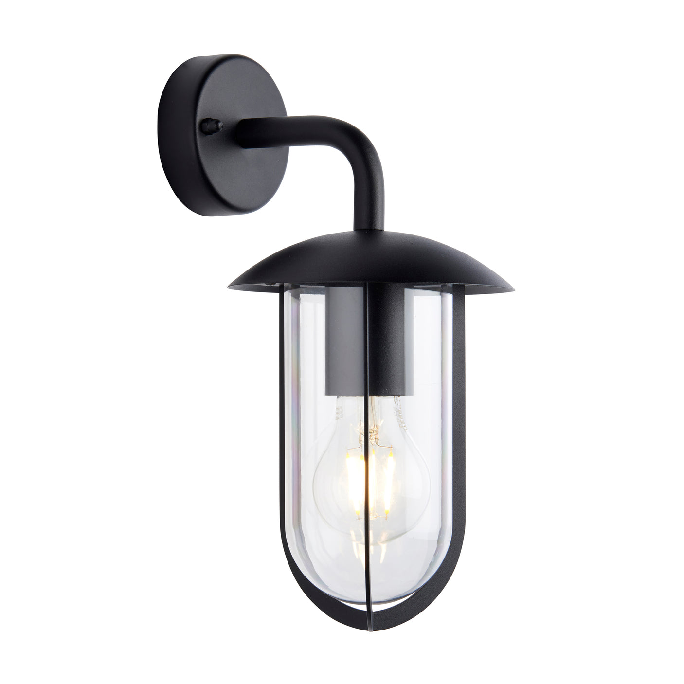 Lacona Quintessence 1Lt Outdoor Wall Light In Textured Black & Clear Pc Finish - Lacona Home 