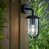 Lacona Quintessence 1Lt Outdoor Wall Light In Textured Black & Clear Pc Finish - Lacona Home 