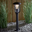 Lacona Quintessence 1Lt Outdoor Floor Lamp In Textured Black & Clear Pc Finish - Lacona Home 