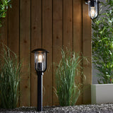 Lacona Quintessence 1Lt Outdoor Floor Lamp In Textured Black & Clear Pc Finish - Lacona Home 