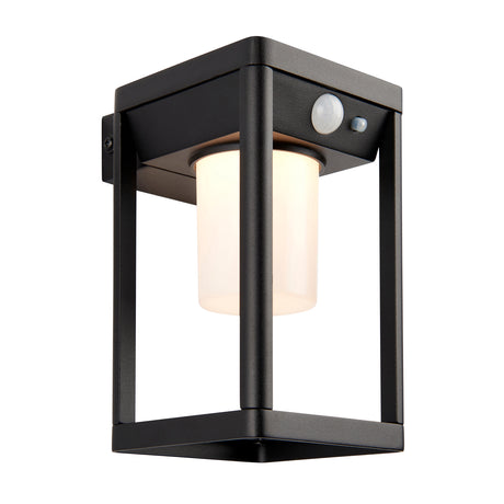 Lacona Halston 1Lt Outdoor Wall Light In Textured Black & White Pc Finish - Lacona Home 