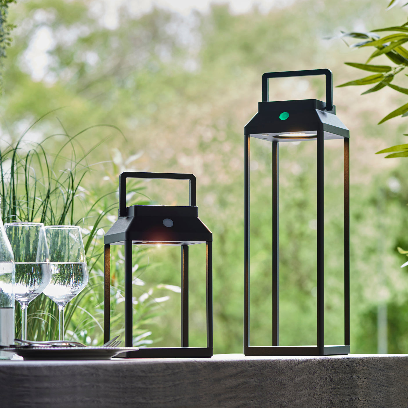 Lacona Lanterna 1Lt Outdoor Table Lamp In Textured Black Finish - Lacona Home 